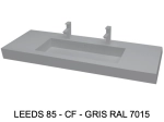 Plan vasque lavabo sur mesure : L 100 à 201 x P 40 à 51 cm, finition lisse mate, 10 couleurs au choix, Anti bactérien, résine Akrytan® teinté dans la masse, Livraison Offerte.